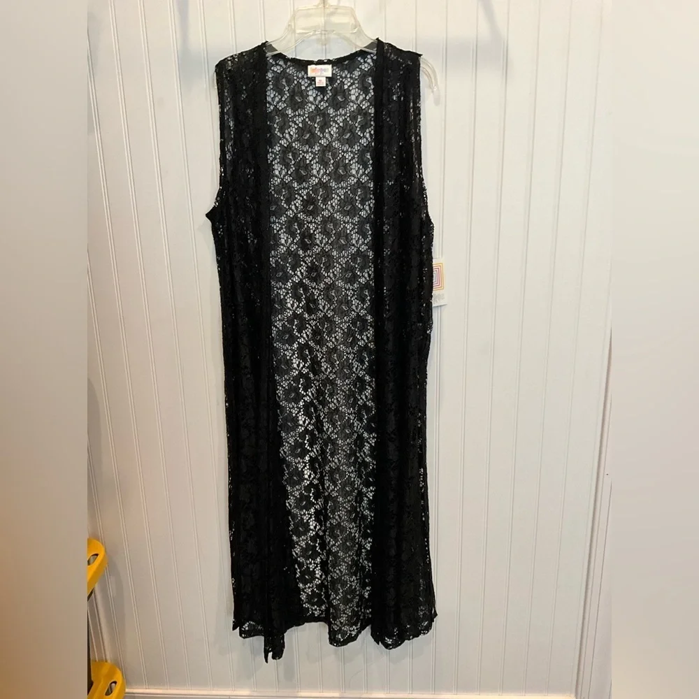 LuLaRoe | Elegant Black Lace Duster Cardigan Medium JOY